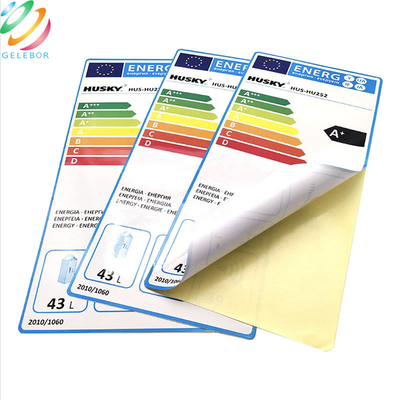 Buzdolabı Klima için Kendinden Yapışkanlı Enerji Verimliliği PVC Etiket Etiket