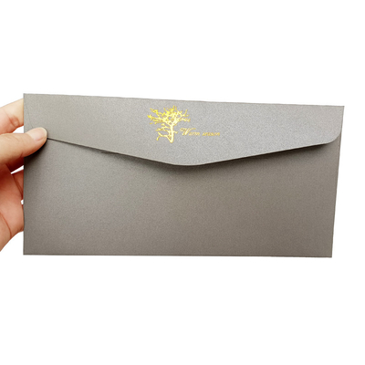 Doğum Günü Düğün Davetiyesi Zarfları Kartı İçin Lüks Folyo Logo Gri Kağıt Paketi
