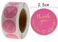 Pantone Rose Pembe Statik Daire Teşekkür Ederim Etiketler İşletmeniz İçin Yazdırılabilir Etiketler